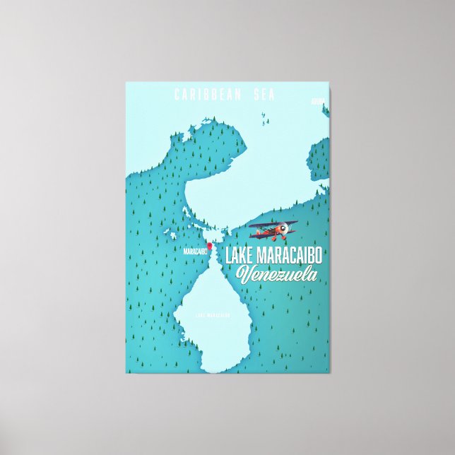 Toile Carte de navigation du lac Maracaibo, Venezuela. (Recto)