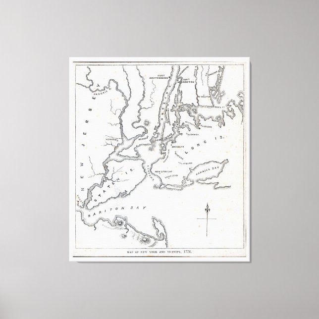 Toile Carte de New York et de ses environs (Recto)