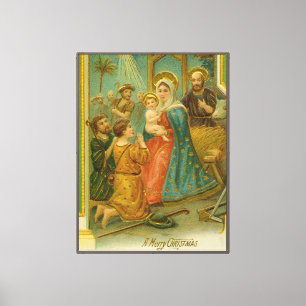 Toile Carte de Noël de la Nativité de l'ère édouardienne