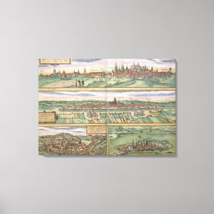 Toile Carte de Nuremberg, d'Ulm, et de Saltzburg, de