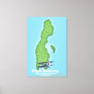 Toile Carte de Papa Westray Écosse.