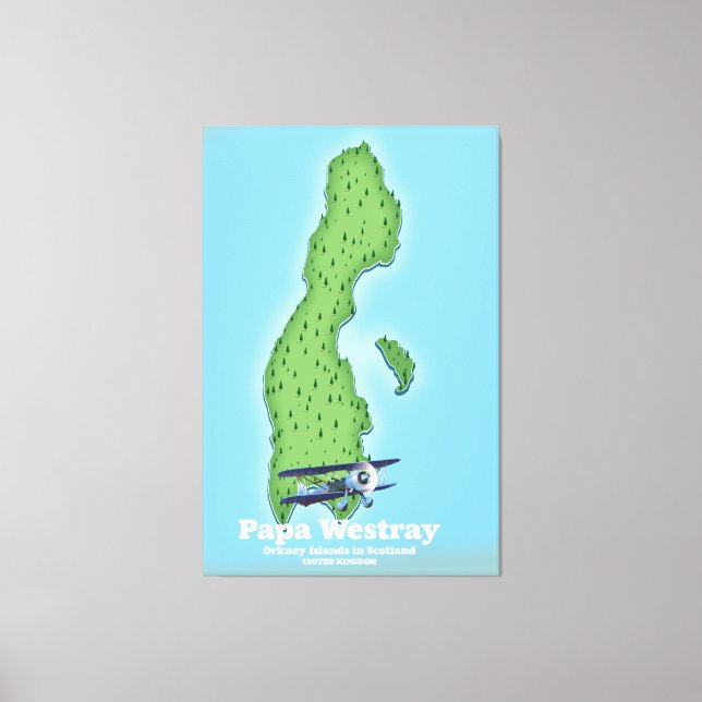 Toile Carte de Papa Westray Scotland. (Recto)