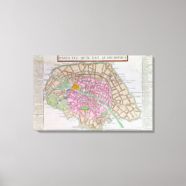 Toile Carte de Paris, juin 1800 (Recto)