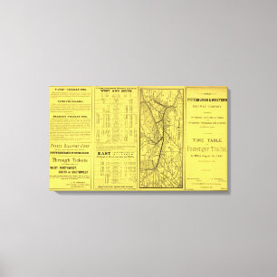 Toile Carte de Pittsburgh et de chemin de fer occidental