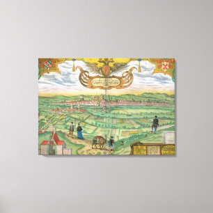 Toile Carte de Ratisbonne, de 'Civitates Orbis Terrarum