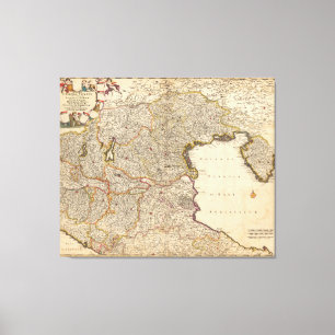 Toile Carte de région de Venise, Italie