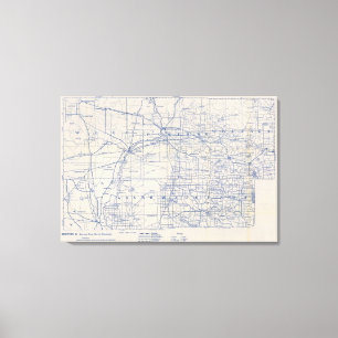 Toile Carte de route de bicyclette du Wisconsin 5