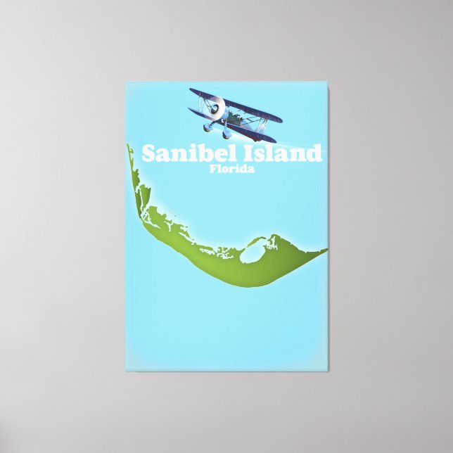 Toile Carte de Sanibel Island Floride (Recto)