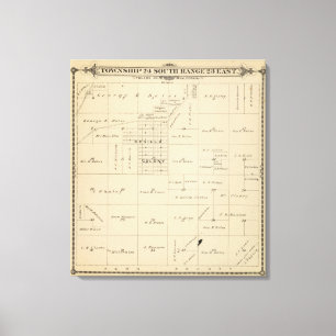 Toile Carte de section de T24S R23E Tulare County