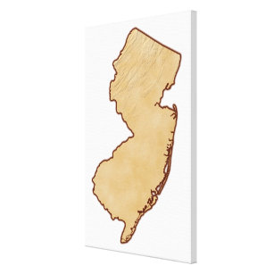 Toile Carte de soulagement de New Jersey