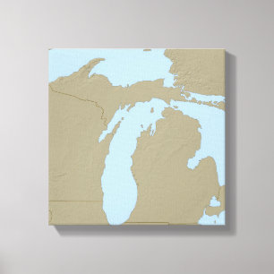 Toile Carte de soulagement du Michigan
