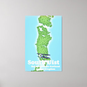 Toile carte de South Uist Hébrides extérieures Écosse