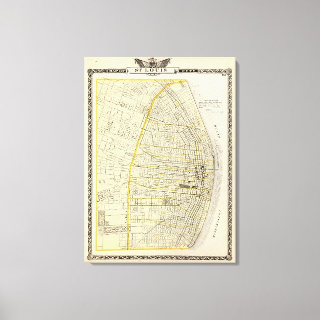 Toile Carte de St Louis City (Recto)