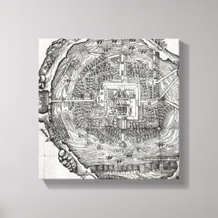 Toile Carte de Tenochtitlan