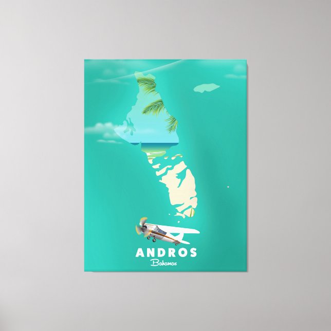 Toile Carte de vacances d'Andros Bahamas. (Recto)