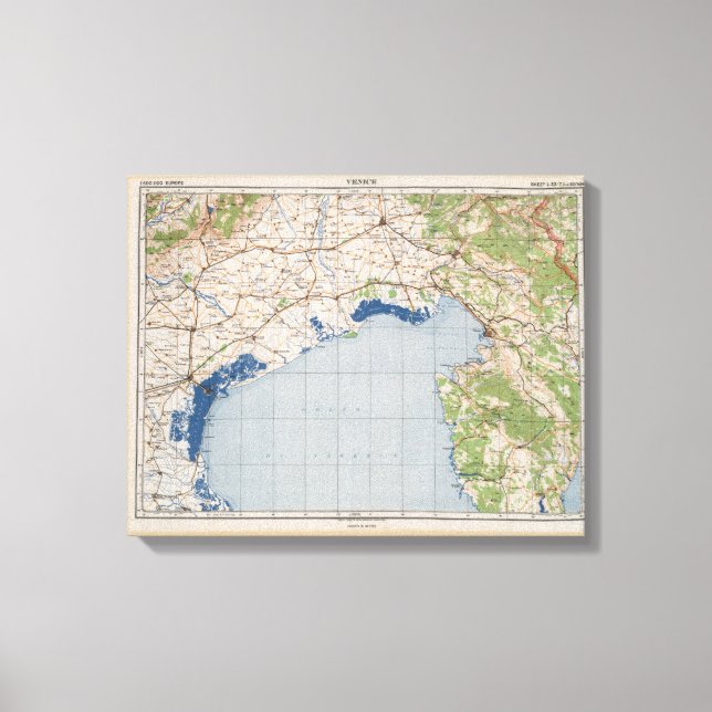 Toile Carte de Venise, Italie (Recto)