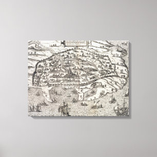 Toile Carte de ville de l'Alexandrie en Egypte, c.1625