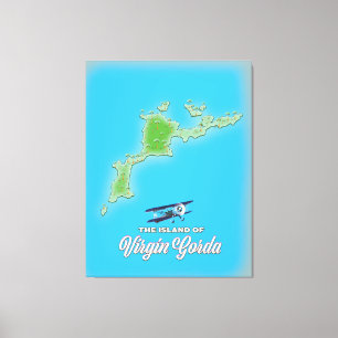 Toile Carte de Virgin Gorda