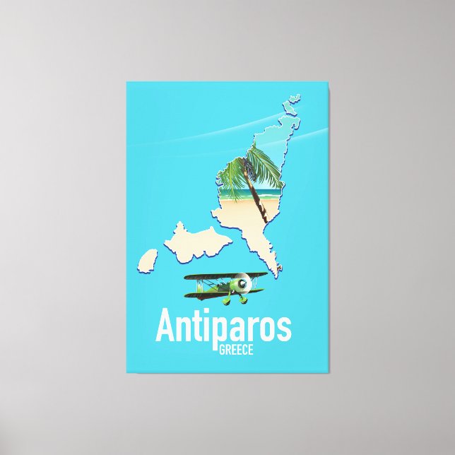 Toile Carte de voyage Antiparos Grèce (Recto)
