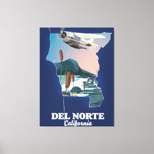 Toile Carte de voyage de Del Norte California