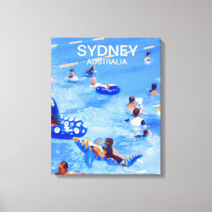 Toile Carte de voyage de la piscine d'été de Sydney