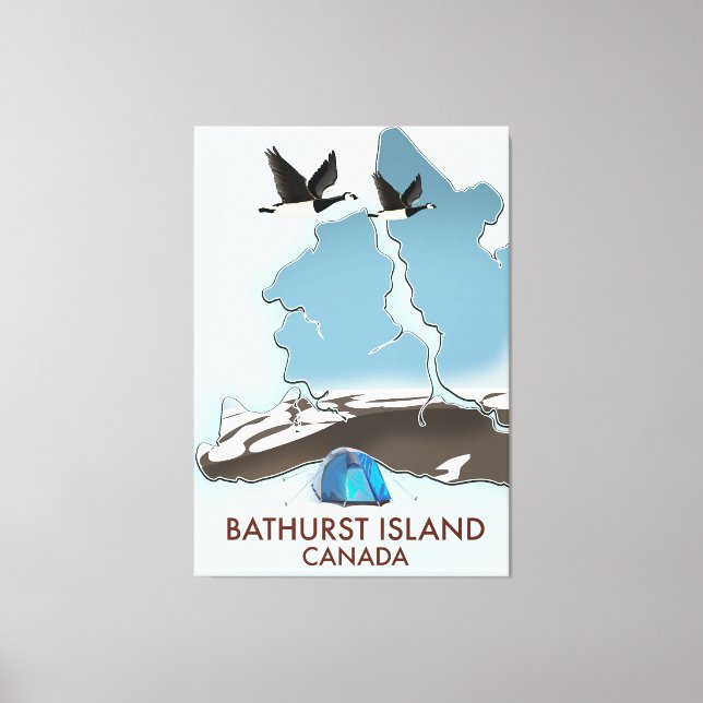 Toile Carte de voyage de l'île Bathurst Canada (Recto)