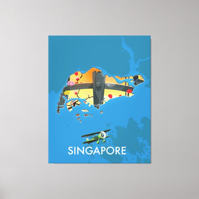 Toile Carte de voyage de Singapour (Recto)