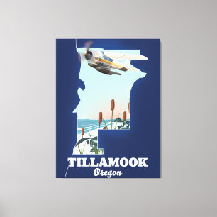 Toile Carte de voyage de Tillamook Oregon