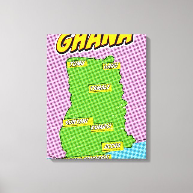 Toile Carte de voyage du Ghana (Recto)