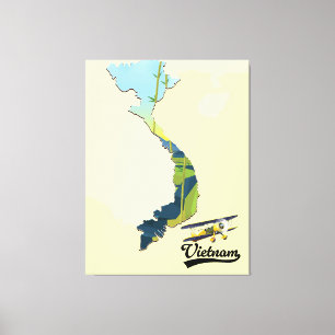 Toile Carte de voyage du Vietnam