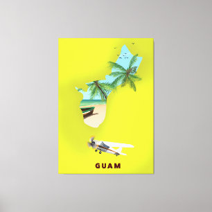 Toile Carte de voyage illustrée de Guam