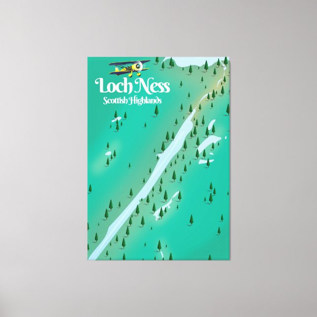 Toile Carte de voyage Loch Ness Scottish Highlands (Recto)
