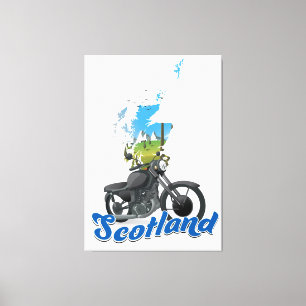 Toile carte de voyage moto Écosse poseur