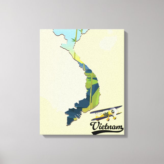 Toile Carte de voyage Vietnam (Recto)