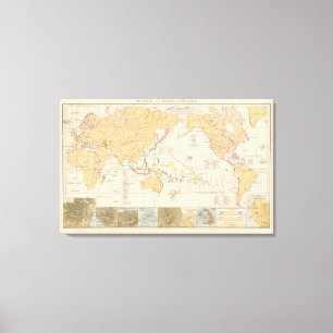 Toile Carte de Vulkane, Koralleninseln Atlas