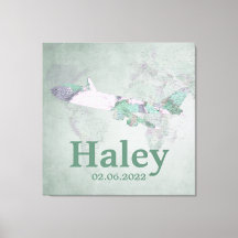 Carte Décor d'avion rose Vintage personnalisé