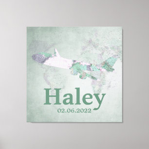 Toile Carte Décor d'avion rose Vintage personnalisé