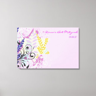 Toile Carte d'entrée ABSTRAITE du Bat mitzvah FLORAL STA