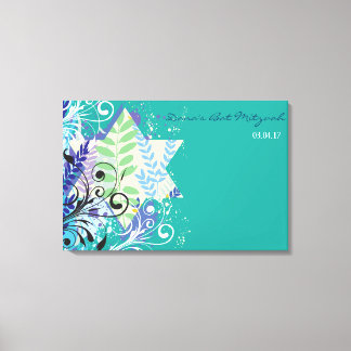 Toile Carte d'entrée ABSTRAITE du Bat mitzvah FLORAL STA