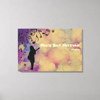 Toile Carte d'entrée pour Bat mitzvah de guitare