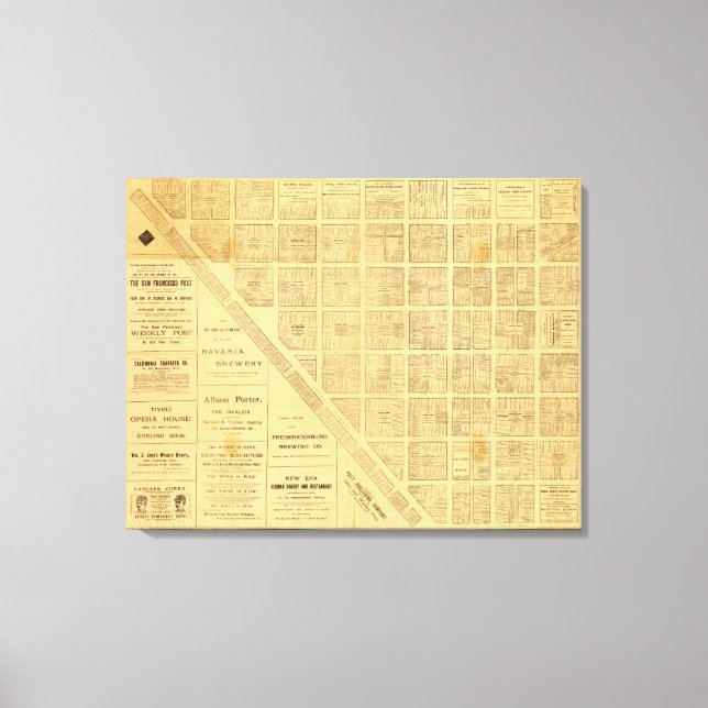 Toile Carte des affaires de San Francisco (Recto)