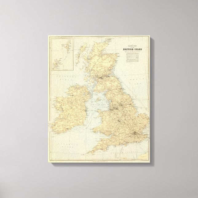 Toile Carte des chemins de fer, British Isles (Recto)