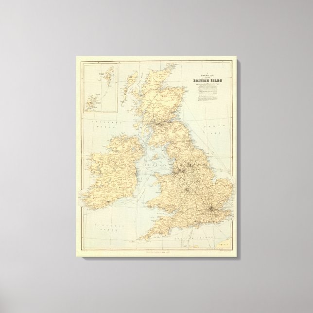 Toile Carte des chemins de fer, British Isles (Recto)