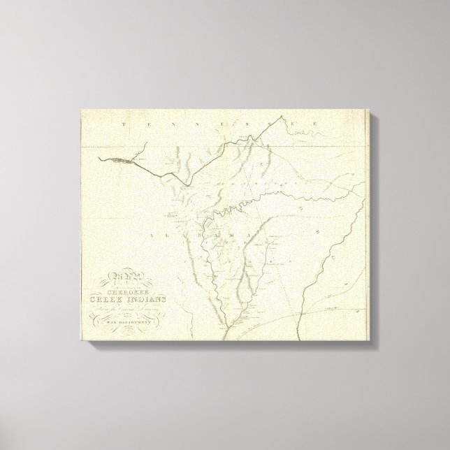 Toile Carte des Cherokees (Recto)