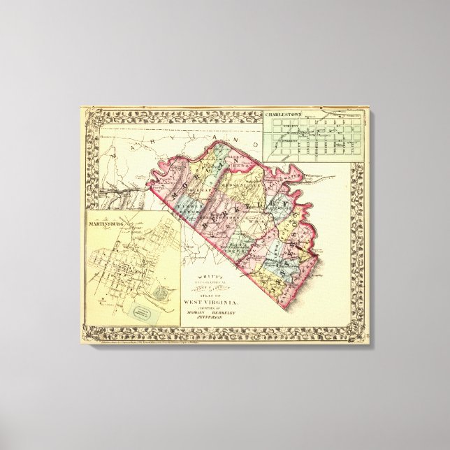 Toile Carte des comtés de Morgan, Berkeley et Jefferson (Recto)