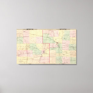 Toile Carte des comtés en bois et de transport