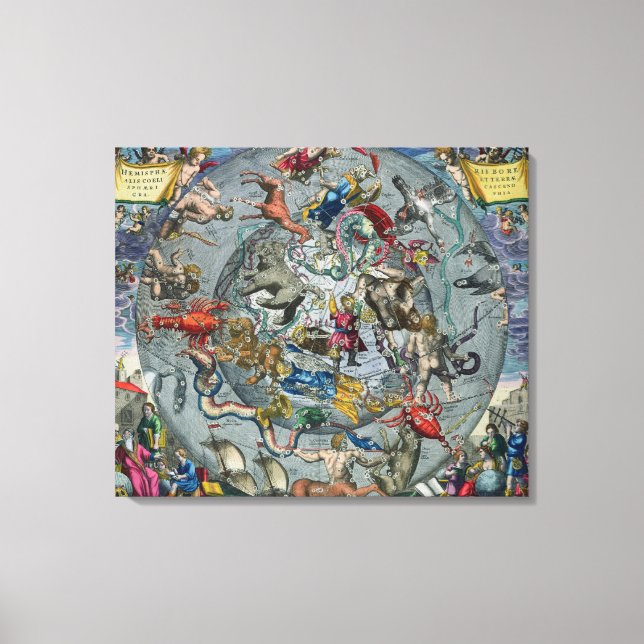 Toile Carte des constellations du Nord (Recto)