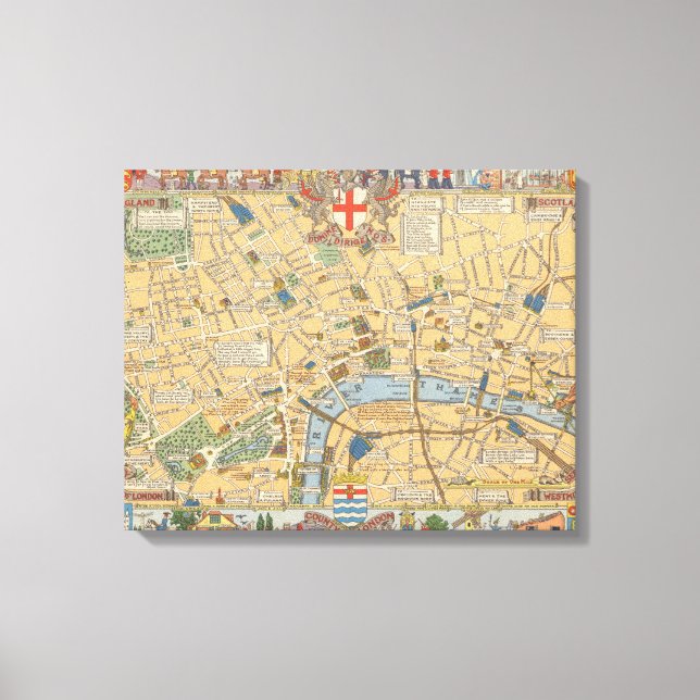 Toile Carte des enfants de Londres, Angleterre 2 (Recto)