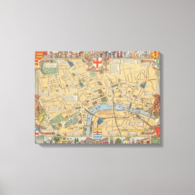 Toile Carte des enfants de Londres, Angleterre 2 (Recto)