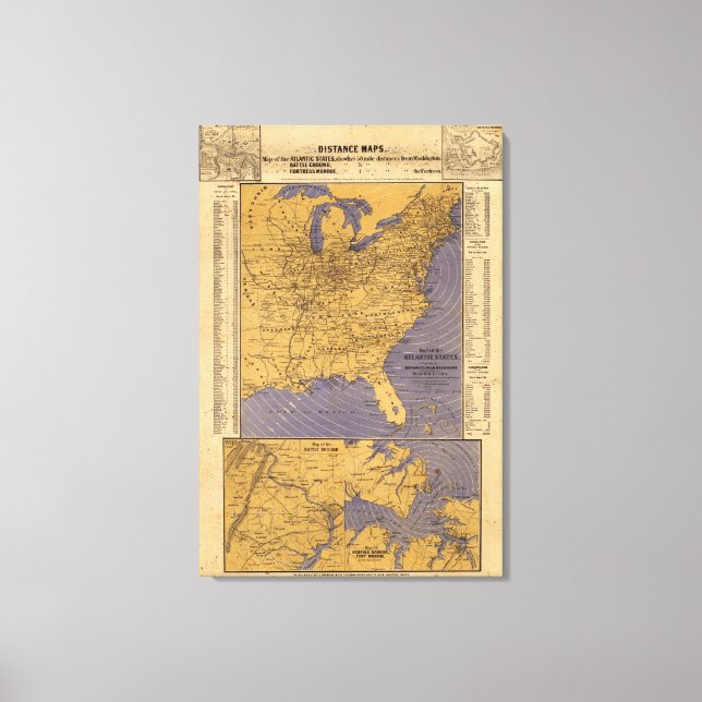 Toile Carte des États de l'Atlantique (Recto)